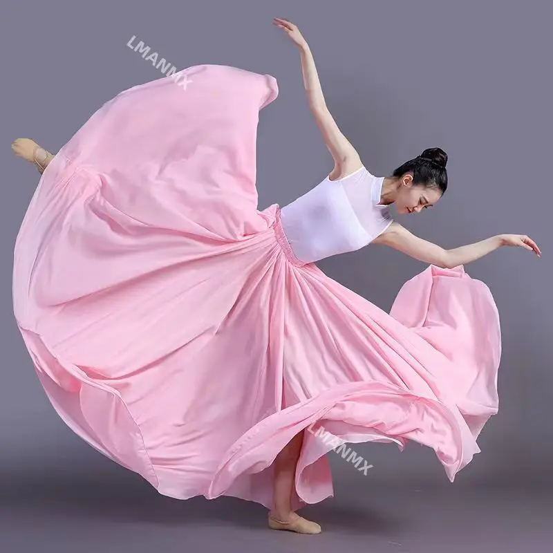 

360/540/720 Degree Chiffon Skirt Ballet Belly Dance Women Gypsy Long Skirts Dancer Practice Wear Assorted Dance Skirt 2023 New