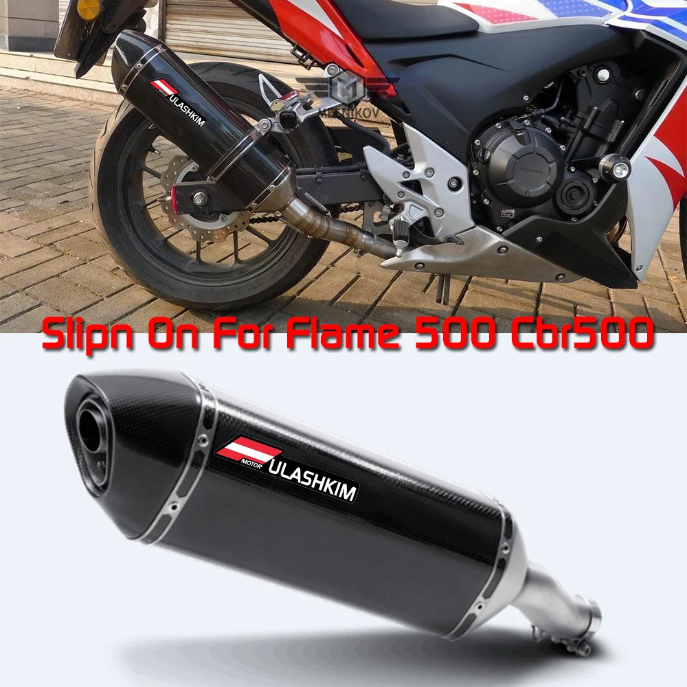 Slip On Exhaust For Flame500 Motorcycle Exhaust Escape Muffler Middle