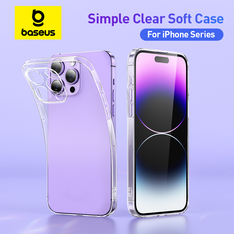 Baseus Clear Case for iPhone 15 Pro 14 13 12 11 Pro Max Plus Soft TPU Case for iPhone XS Max X XR Cover Transparent Phone Case