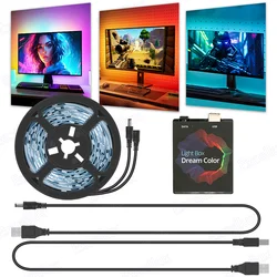 Ambient USB LED Strip Lights for TV and Monitor Backlighting - Dream Screen Color Sync RGB Decor Lamps (5V USB)