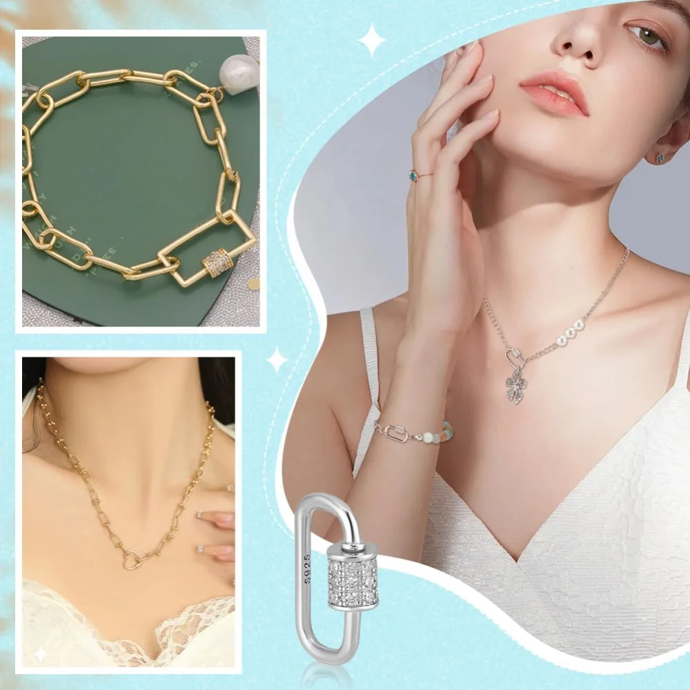 Collier Argent Sterling Avec Pendentif Serrure Et Zircone Cubique - 17 Pouces - Pour Femme - Idée Cadeau élégant