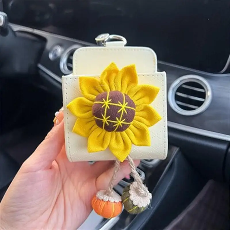 

Car Storage Bag Air Outlet Flower Storage Phone Lipstick Key Bag Car Decoration Practical Car Tidying Hanging Box Car Accessorie