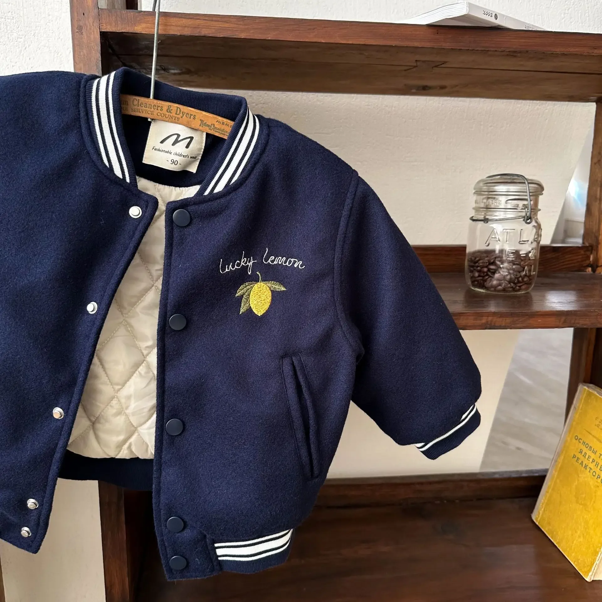 

Children Coat 2023 Autumn Winter New Boys and Girls Embroidered Baseball Uniform Baby Patchwork Casual Simple Warm Jacket