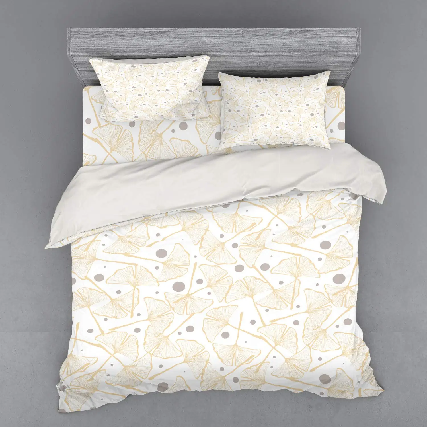 Ginkgo Leaf Themed Duvet cover set for kid teen quilt Covers Queen size Lightweight Down Room Decor 2 Pillowcases 1 Duvet Cover 4