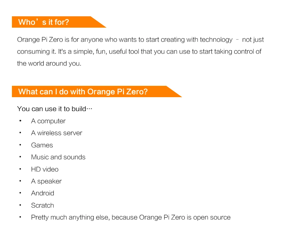 Orange Pi Zero 512MB H2 H3+ Open Source Single Board Computer, Run Android 4.4,