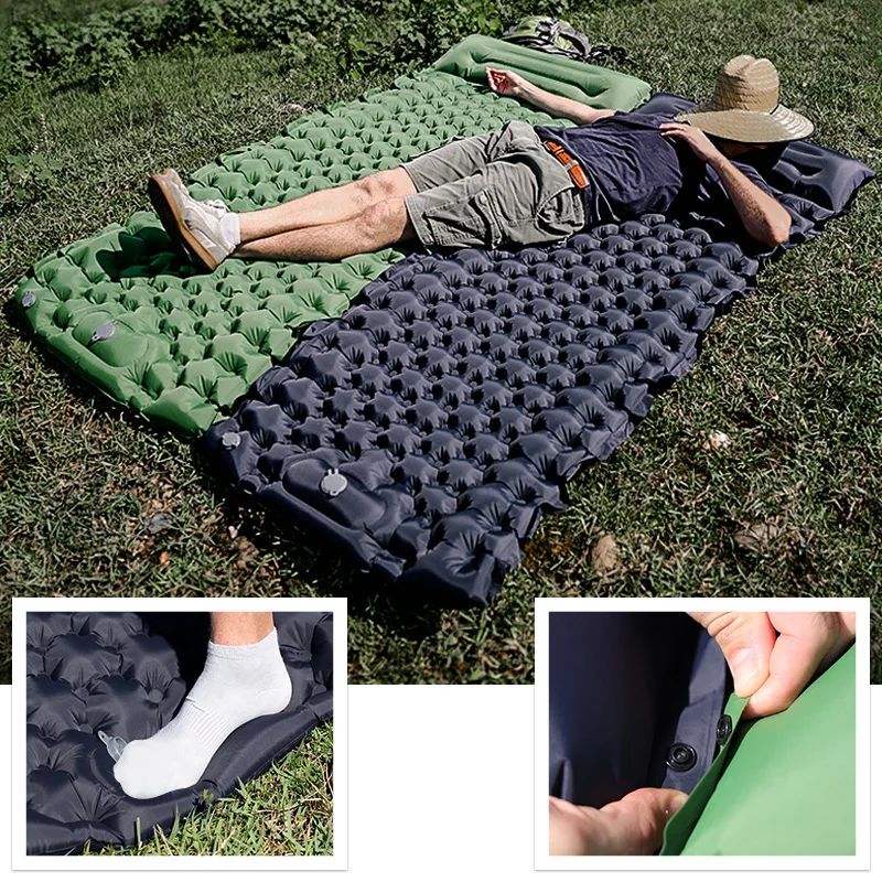 

Outdoor Camping Waterproof Thickened 8CM TPU Foot Stepping Splice Inflatable Cushion Camping Outdoor Single Travel Sleeping Mat