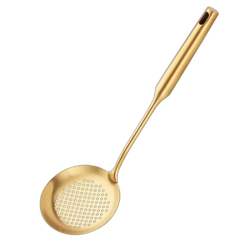 

Stainless Steel Perforated Kitchen Spoon Cooking Colander Filter Kitchen Hot Pots Colander Cooking Spoon for Women Men