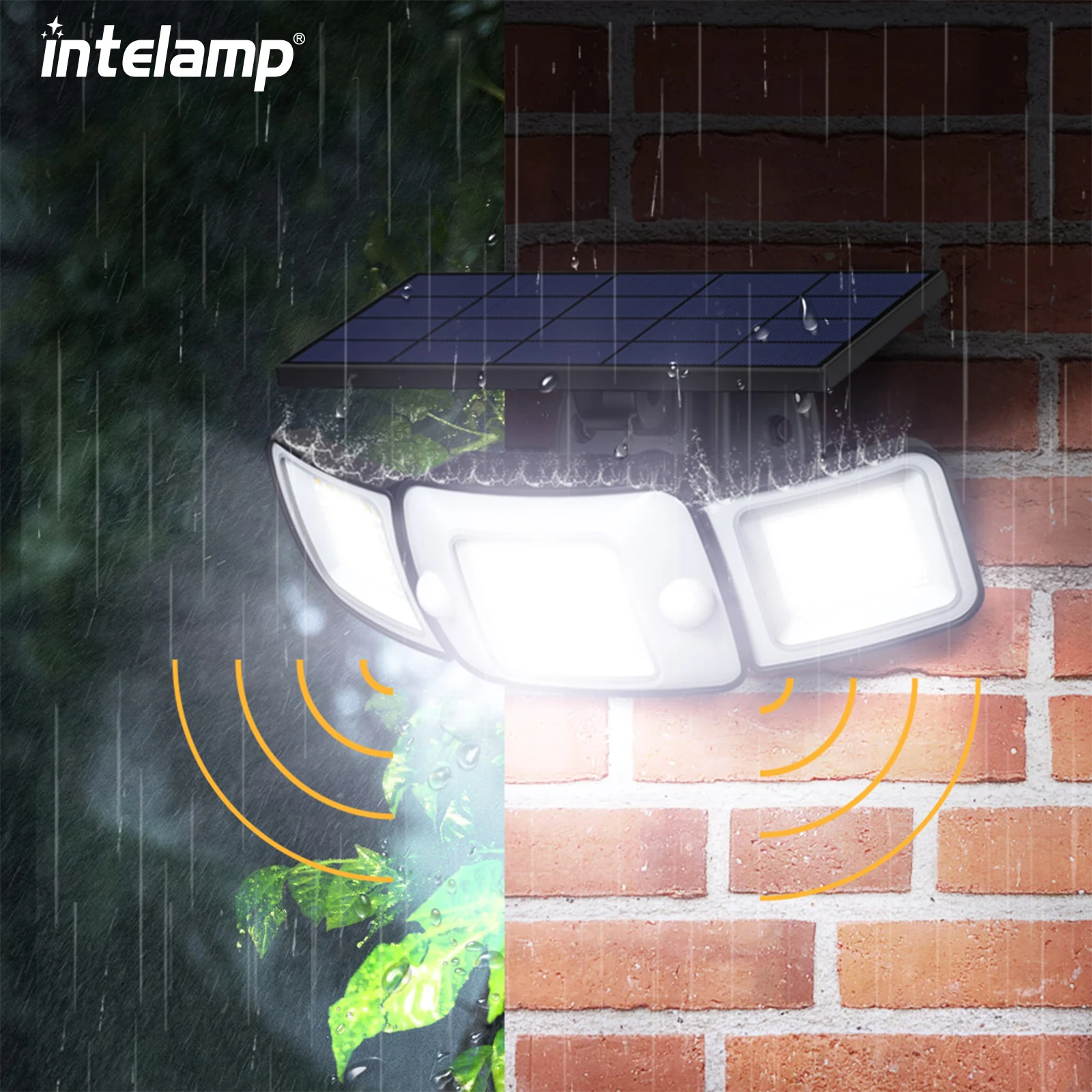 2 PCS Solar Lights Outdoor with Motion Sensor Super Bright Wall Lamp Waterproof Street Light for Garden Yard Path Garage Porch