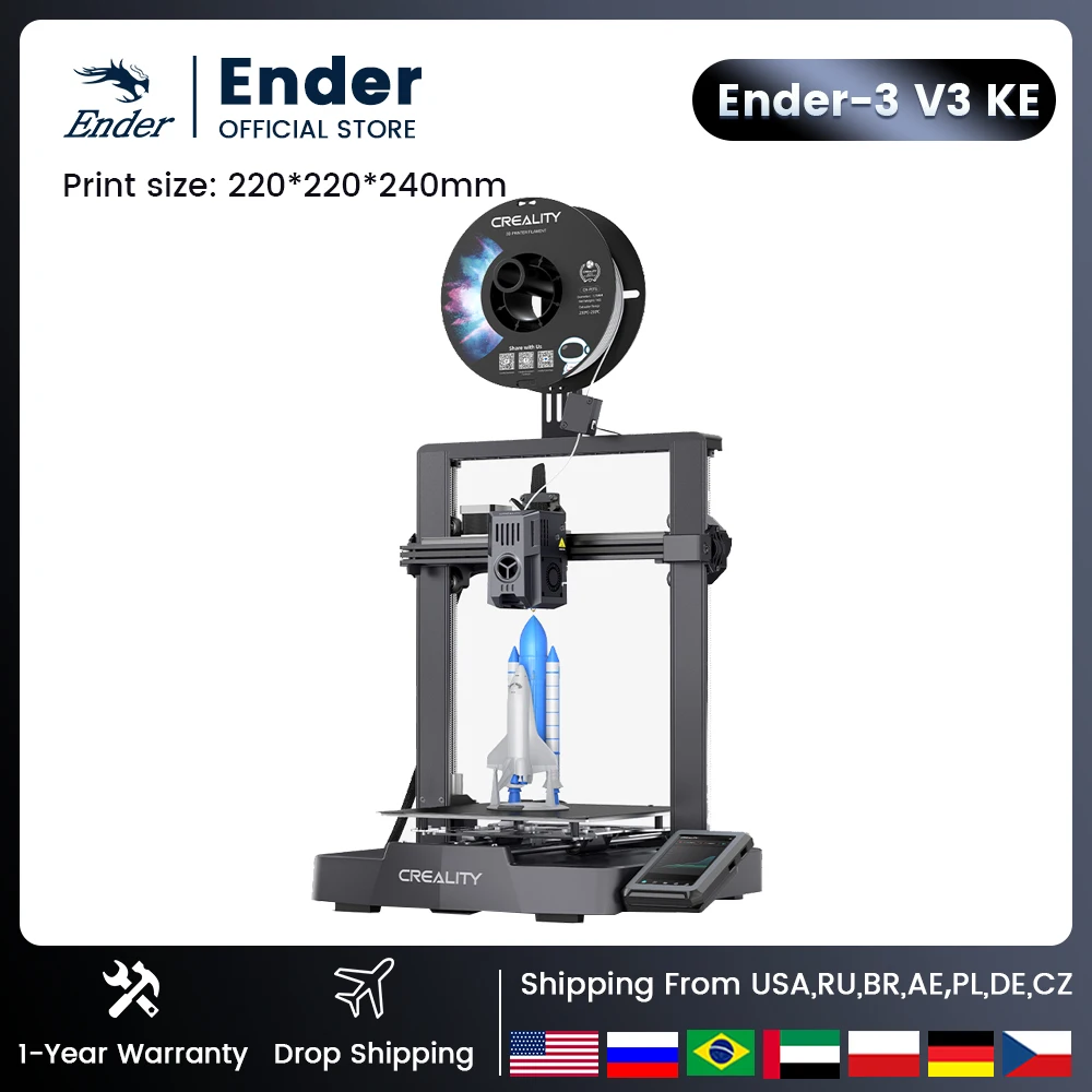 Creality 3D Ender-3 V3 Ke Printer Upgrade Sprinte Direct Drive Estrusore Vivavoce Livellamento Automatico 32 Bit Scheda Madre Silenziosa
