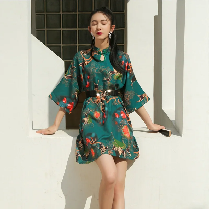 New Chinese Traditional Dress Y2K High Street Women Improved Qipao Chinese Loose Cheongsams ципао 치파오 Vestidos Para Mujer chinese dress
