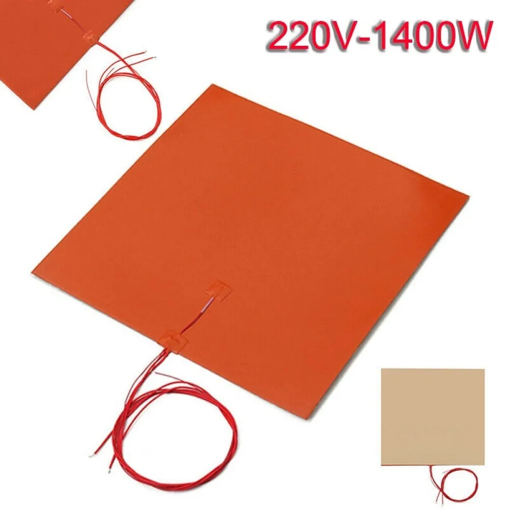 

500*500mm 220V 1400W Silicone Heater Mat Pad For Printer Heated Bed Heating Ad Square Rubber Heat Mat Heated Bed Plate Flexible