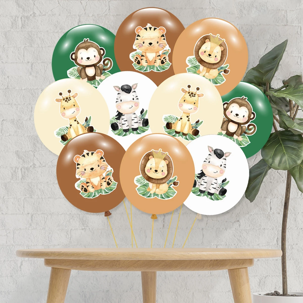 Decorazione per il 1° compleanno: decorazione giungla e safari per ragazzi e ragazze con palloncini e animali della foresta