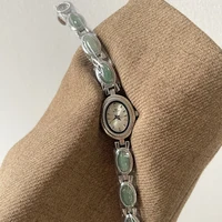 Montre-Bracelet en Jade naturel pour femmes, montres de luxe à Quartz doré de haute qualité, montres-bracelets élégantes pour femmes 1