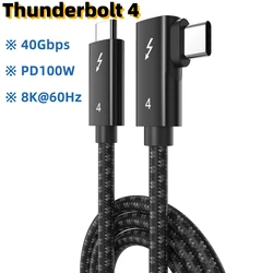 Enhanced Right Angle USB - C Thunderbolt Cable, 2M, 40Gbps, 8K 60Hz, Coaxial Design - 2m (Thunderbolt4 Angled)