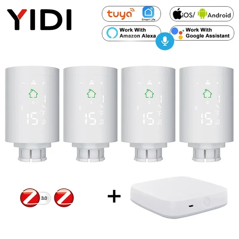 TRV Tuya ZigBee3.0 Radiator Actuator Thermostat Programmable Thermostatic Radiator Valve Heater Temperature Voice Control Alexa