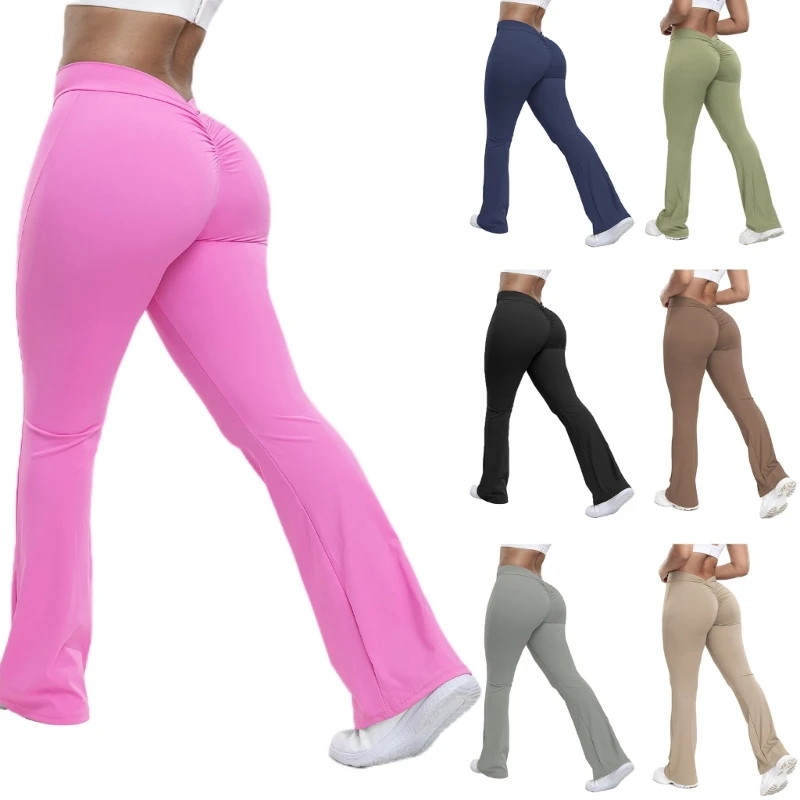 

Bootcut Flare Leggings for Women Tummy Control High Waist V Back Scrunch Butt Lift Leggings Wide Leg Workout Yoga Pants