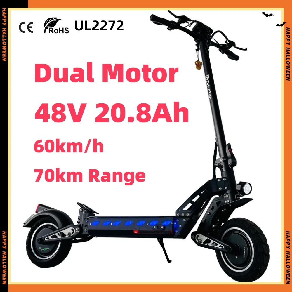 43MPH Dual motors IPX5 Electric Step Adults Powerful Off Road Electric Scooters pro Super Scooter 2800w Scooter 60kmh