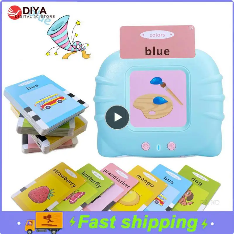 

Kids Learning English Flash Card Reading Machine Educational Audio Electronic Card Book Montessori Language Toy for Home School