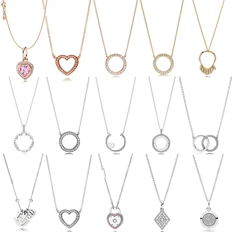 

100% Silver Pan Model Charm Necklace Pendant Female Heart Valentine's Day Heart-shaped Necklace Fashion Jewelry