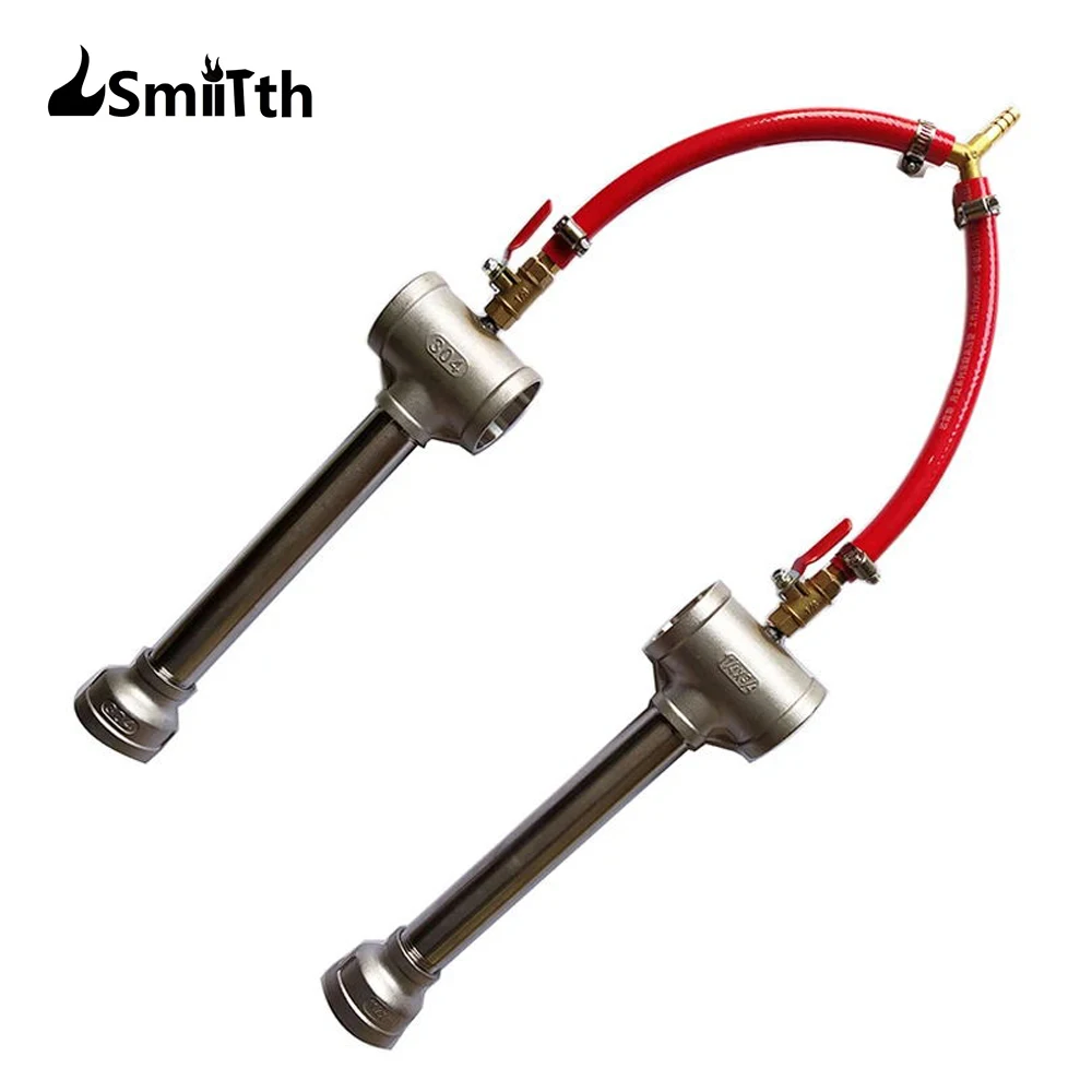 

LSMIITTH Dual Gas Burner 100,000 BTU Propane Furnace Burner Forge Foundry Raku Kiln Blacksmith Assembly Flame Control System