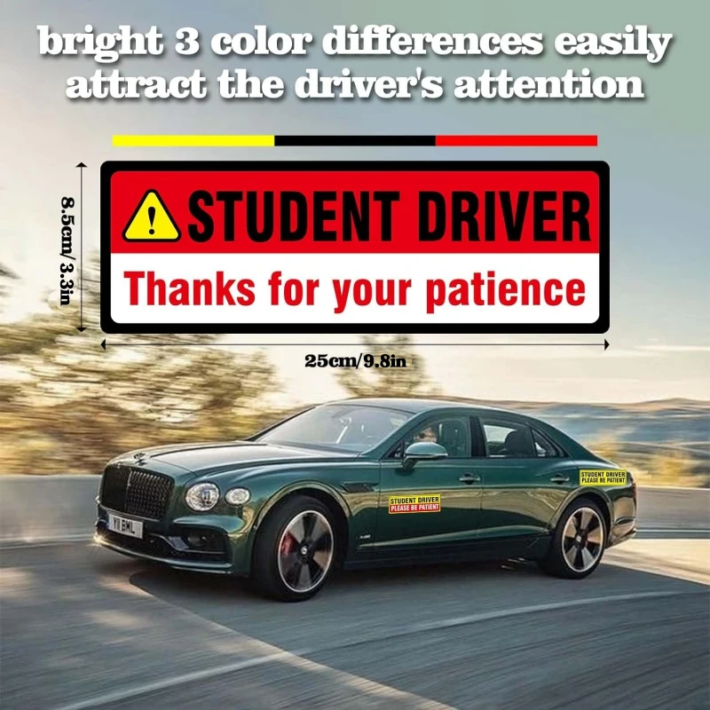 Divertido Pato Nuevo Conductor Pegatina Reflectante Tudiante Conductor Calcomanía Para Coche Vehículo Mantener Distancia Señal Parachoqu