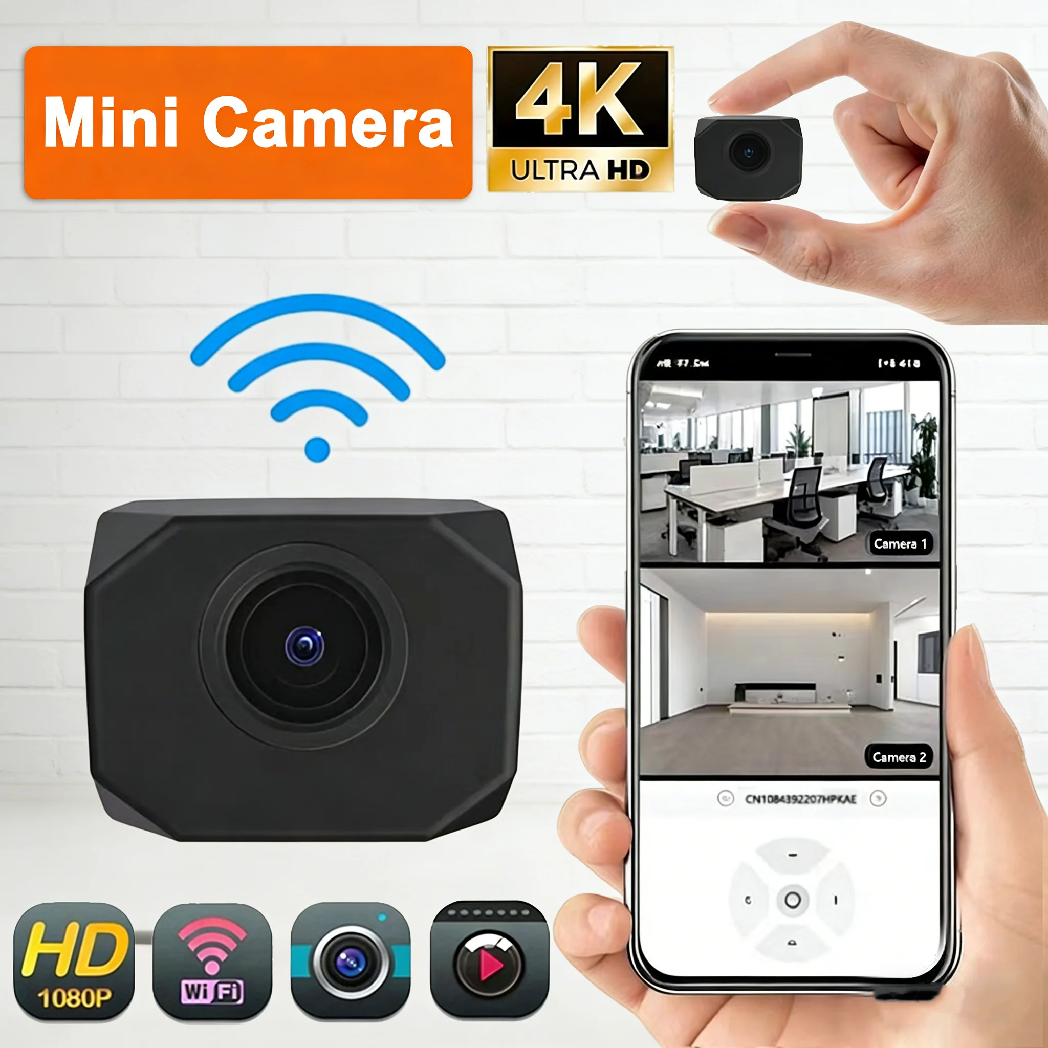 Remote Mini Camera Mini Camera 1080P HD WiFi IP AP Remote Monitoring Lightweight Portable ...