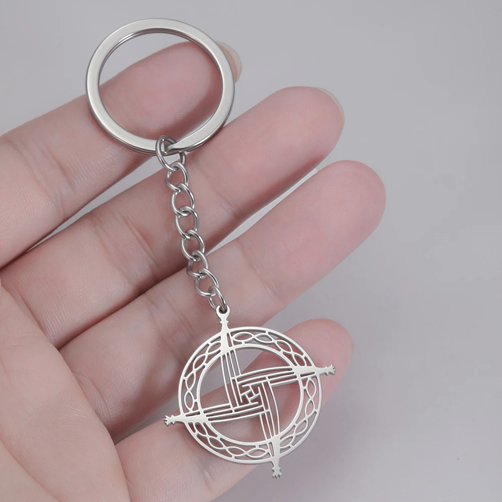 Dawapara Saint Brigid Kreuz Anhänger Schlüsselanhänger Irish Celtics Knoten Imbolc Schutz Amulett Religiöser Edelstahlschmuck – Detail 5