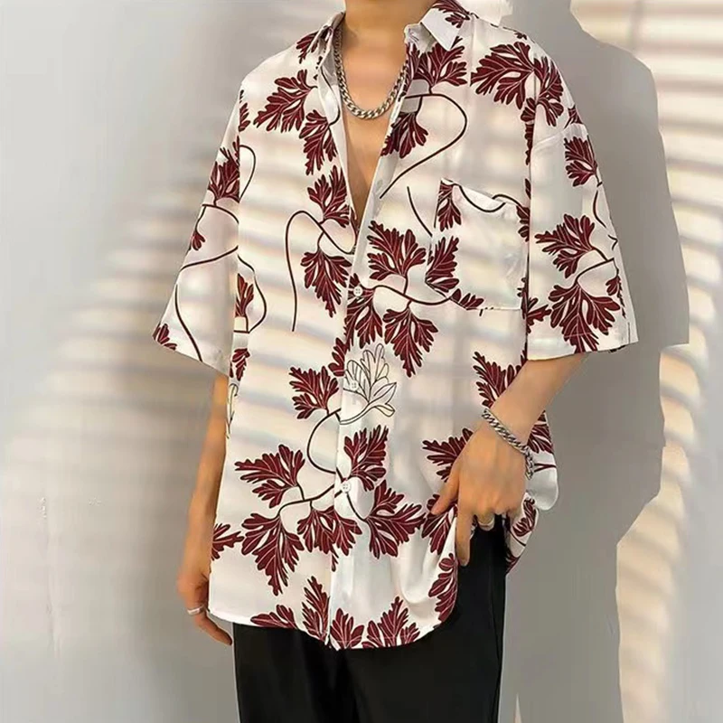 Super Large American Style 2022 Summer Fried Street Fashion Printing New Personalized Men's Casual Shirt