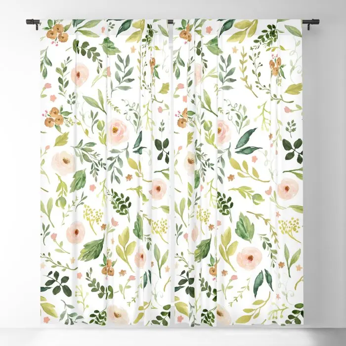 

Botanical Spring Flowers Blackout Curtains 3D Print Window Curtains For Bedroom Living Room Decor Window Treatments