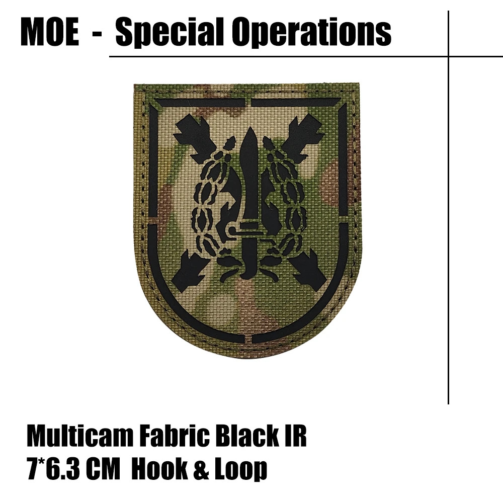Special Operation Of Spainsh Laser IR CP Camo MOE Shield Type Reflective Clothing Label Sew-on Jackets Vest Shirt Funny IR Patch