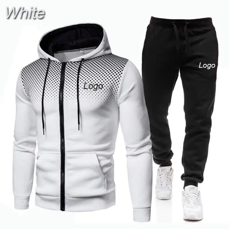 Custom Your Logo Autumn And Winter Men's Sets Zip Hoodies+Pants Fashion Sport Suits Casual Sweatshirts Tracksuit Sportswear 2022