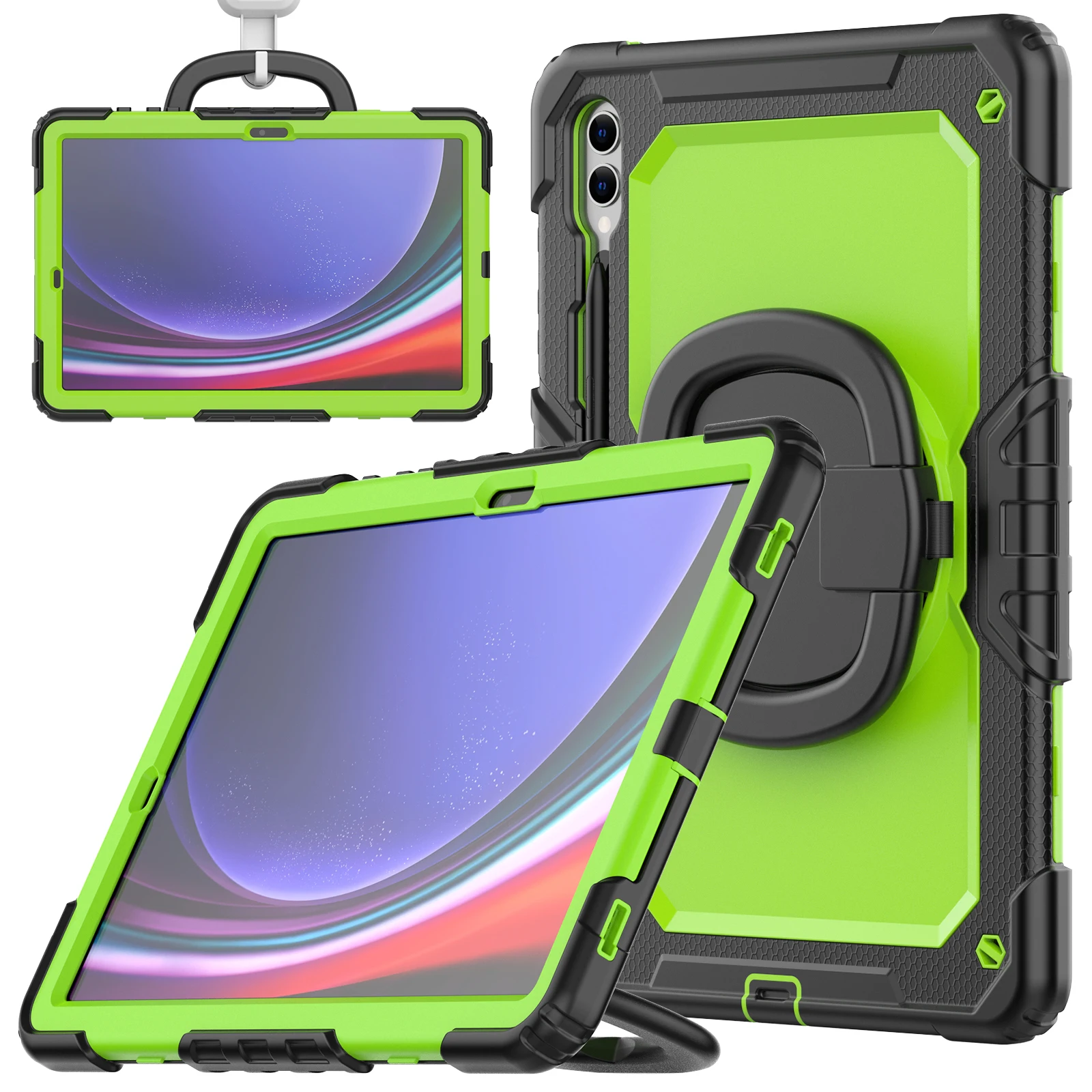 Heavy Duty 12.4-Inch Tablet Case with 360° Rotatable Bracket