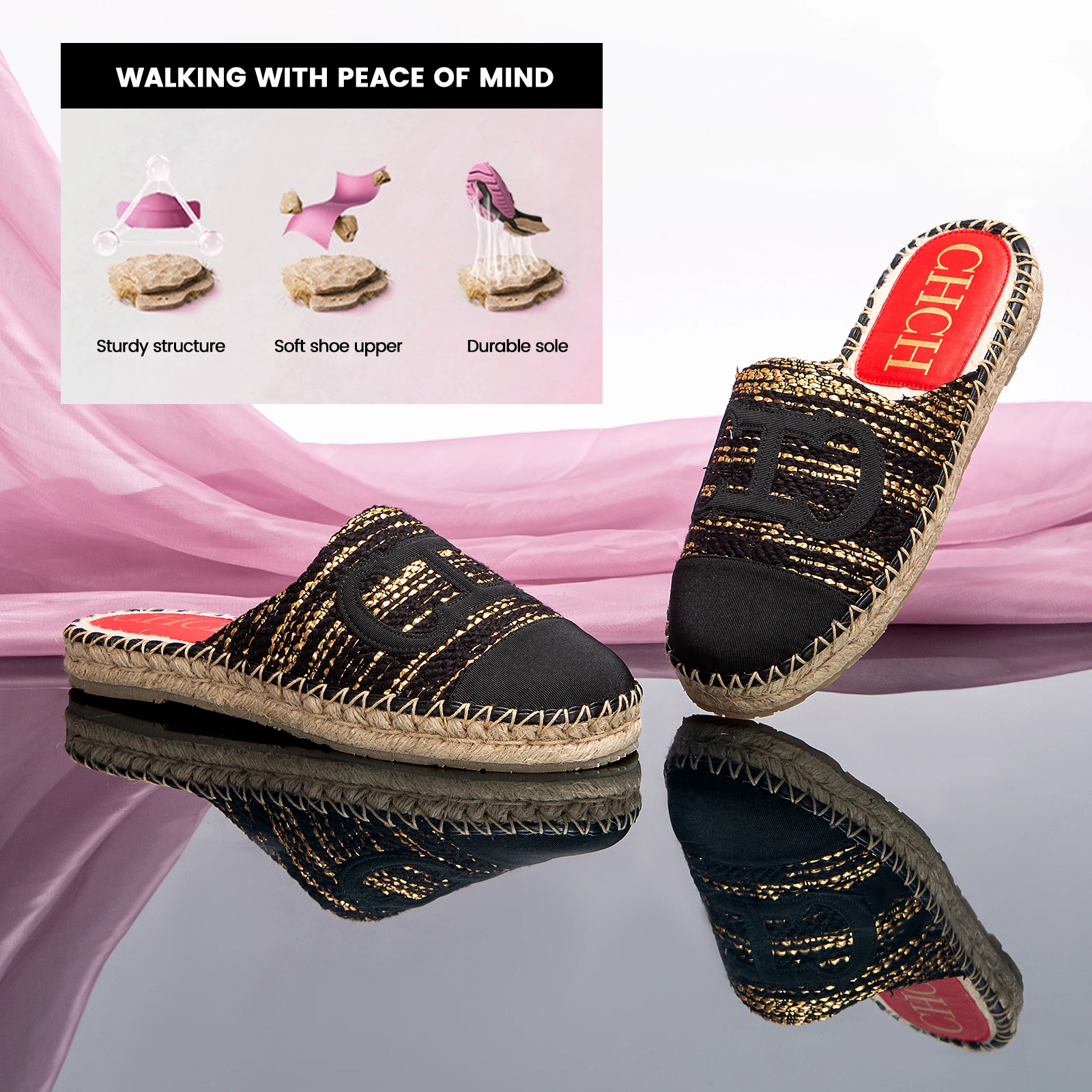 أحذية CHCH النسائية المسطحة 2024 أحذية منزلية جديد...