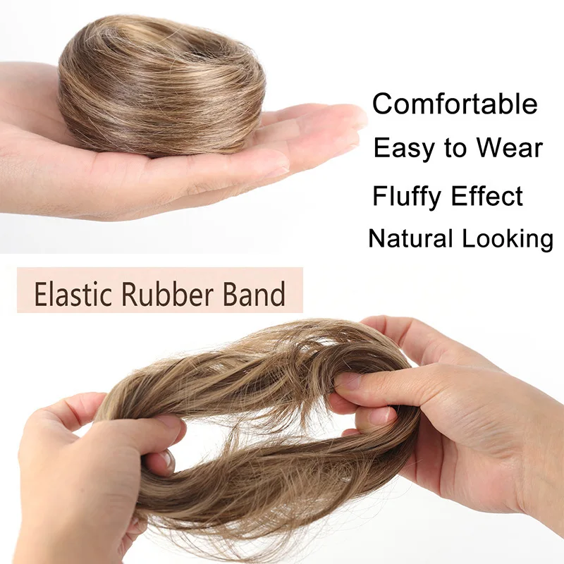 Synthetic Messy Curly Elastic Rubber Band Wave Chignon ponytail hair extensions Hair Fluffy Easy to Style Suitable