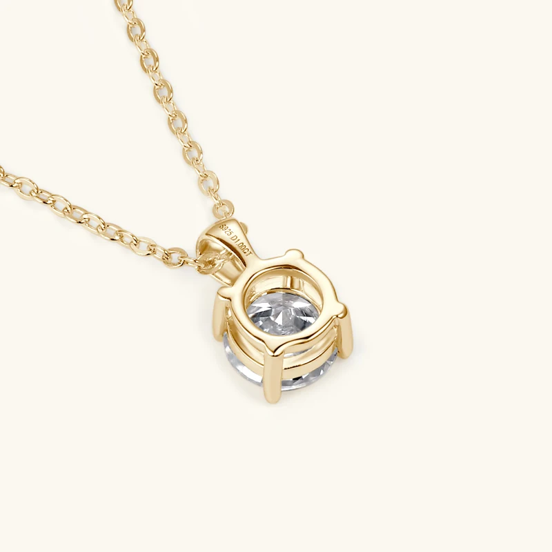 Moissanite Necklace 1.0 carat 2ct 3ct D Moissanite Solitaire Drop 18k Gold Plated Pendant 925 Silver Chain Jewelry for Women