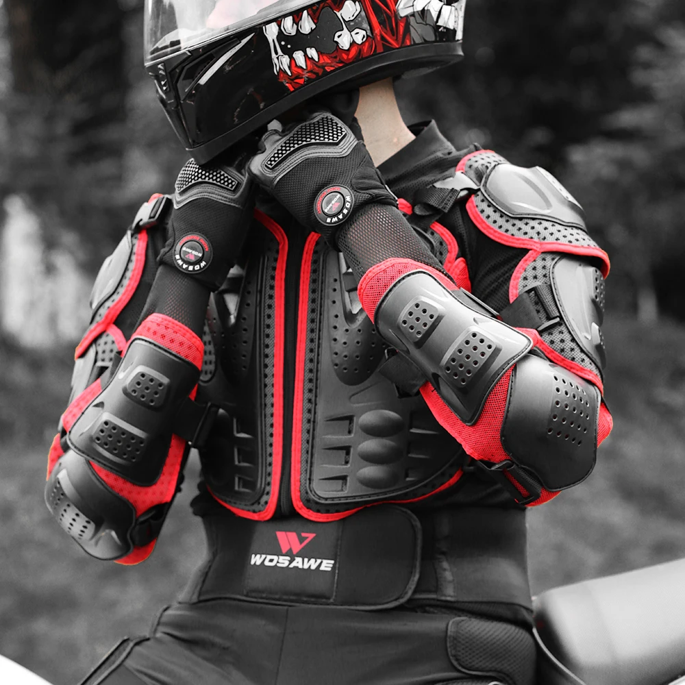 WOSAWE Motorcycle Protector Motocross Full Body Armor Moto Jacket Riding Gloves Men Motorbike Racing Armor Protective Gears