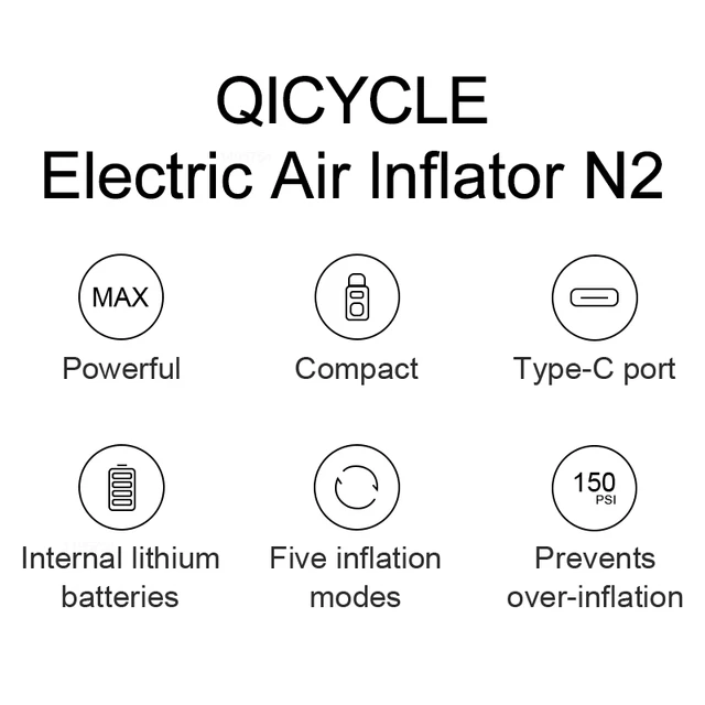 QiCYCLE Mini Gonfleur Pneus sans Fil 150PSI Compresseur d'air