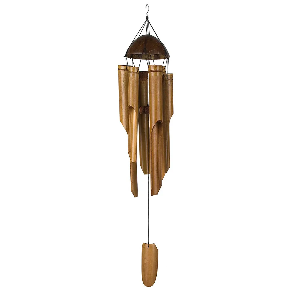 Star Bamboo Windchime 62cm 5 Tubes Hand crafted Home Decoration Wind Bell 