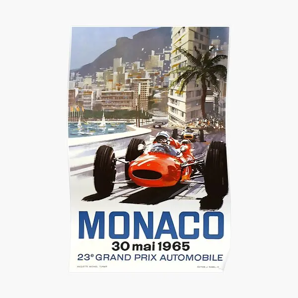 

1965 Monaco Grand Prix Racing Poster Decor Picture Modern Art Painting Mural Vintage Funny Decoration Home Wall Room No Frame