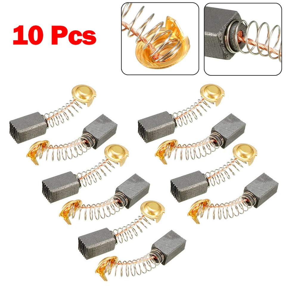 10 Stück Kohlebürsten 12x8x6 Mm – Ersatz Für Elektromotoren In Winkelschleifern, Sägen Und Mehr