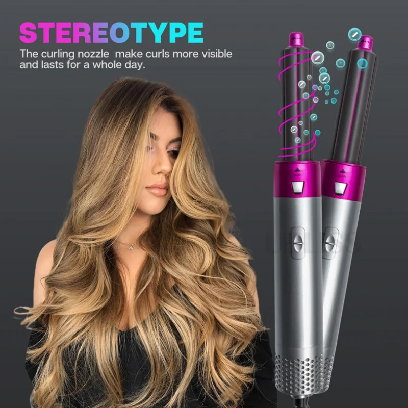 New Five-in-One Hot Air Comb Automatic Hair Curler for Curling Or Straightening Hair Styling Comb Hair Dryer