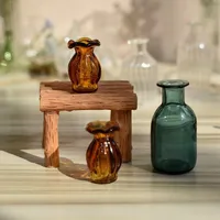 Dollhouse Miniature Accessories Mini Little Star Flower Model with Glass Bottle Simulation Vase Toys Doll House Decoration 1