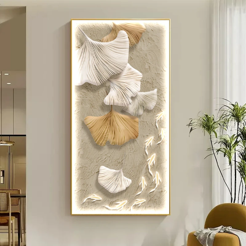 

Декор для дома, украшение в виде девяти рыбок, искусственная роспись, украшение для гостиной, коридора с подвесными картинами