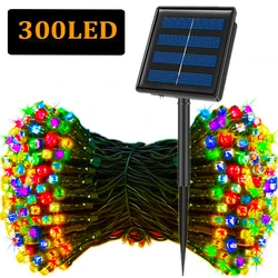 Solar-Powered Waterproof LED String Lights - 300 LEDs, 8 Modes, Festive Outdoor Starry Fairy Illumination - 200LED-22M (WARM)