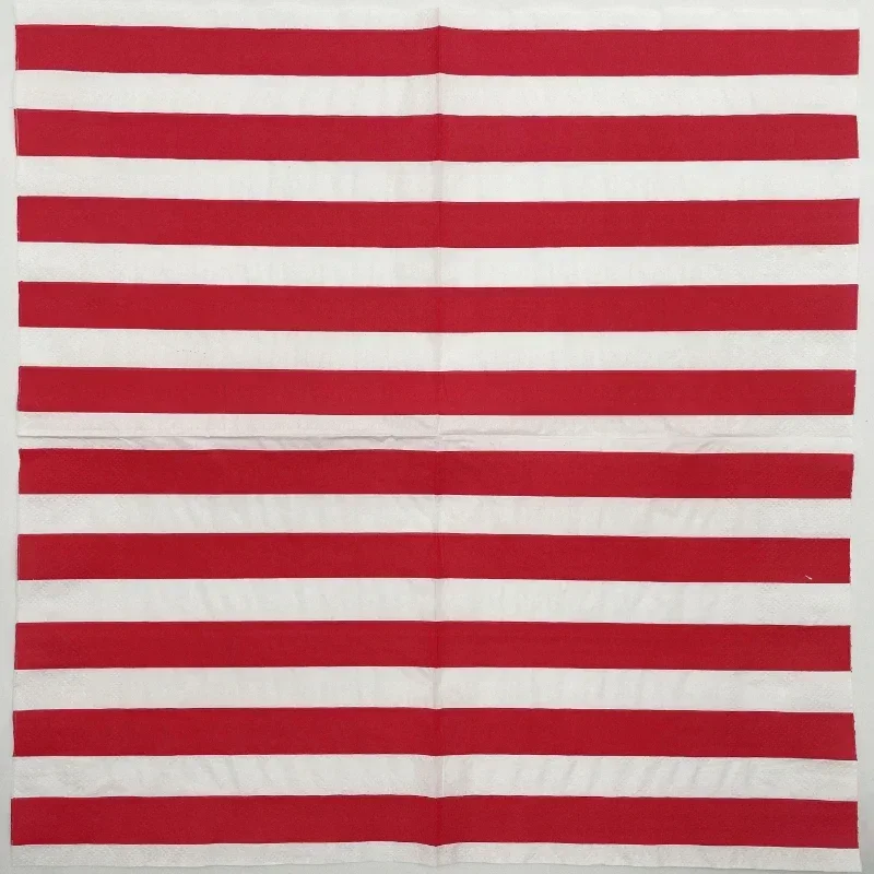 Colourful Printed Napkins 20pcs/Pac 2Ply High Grade Red Stripe Folded Paper Placemats Party Decoration Banquet Mouthcloths