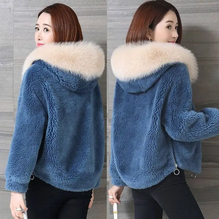 Women Faux Fur Coat Imitation Fox Plush Jacket 2024 Winter Fashion Casual Jacket Women Short Women's Clothing Winter Coat
