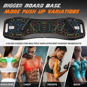 Portable Home Gym System: Large Compact Push Up Board, Pilates Bar & Fitness Accessories with Resistance Bands 3