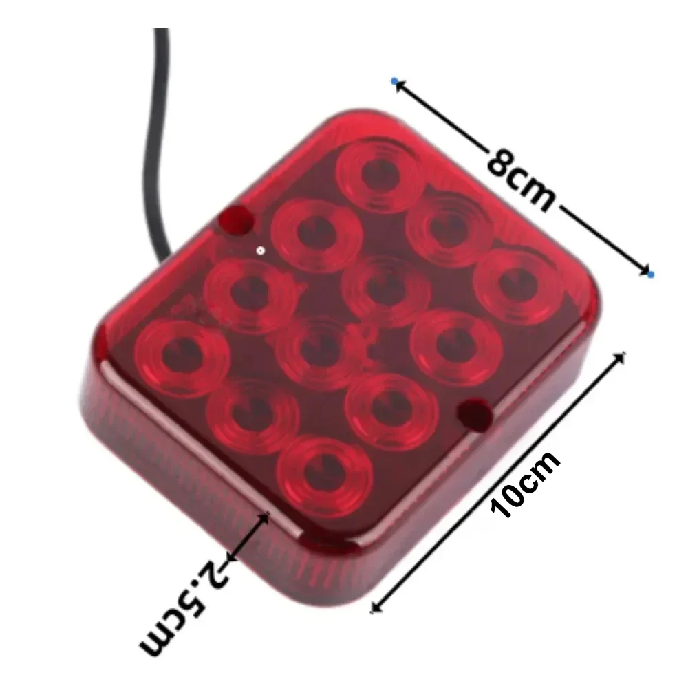 ATVOV 운전 테일 후방 안전 경고 램프 트럭 트레일러, 캐러밴 견인 보트, 방수 12V, 24V, 12 LED 칩 안개등