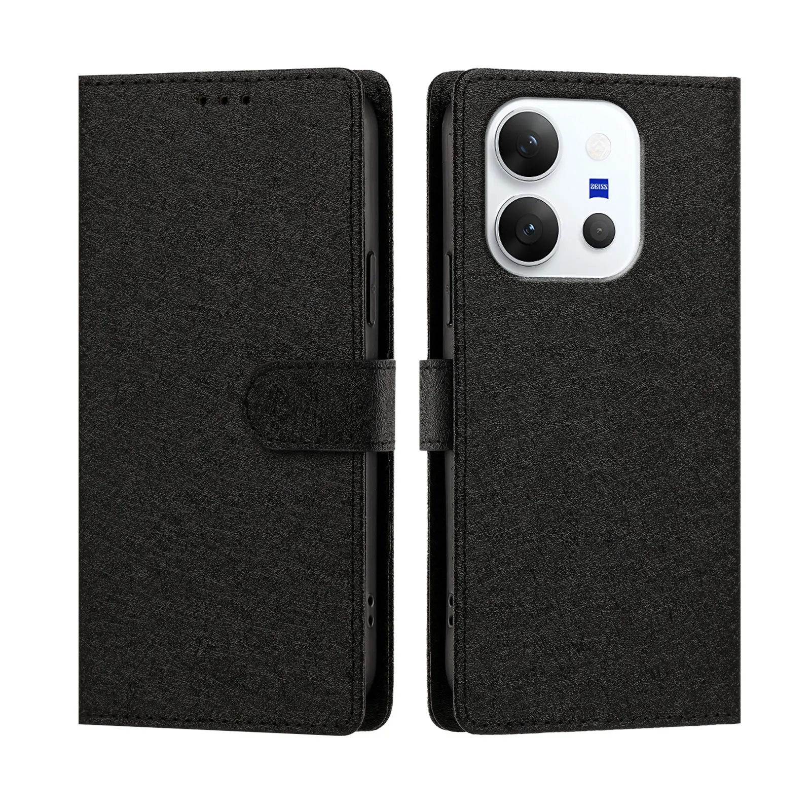 Elegant Leather Magnetic Wallet Phone Case with Card Holder & Kickstand Strap - Book Style Silk Cover