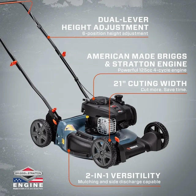 LSPG-M3 21-Inch Gas Push Lawn Mower with 125 cc 4-Cycle Briggs